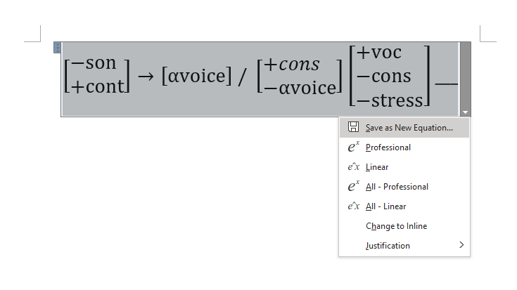 Save rule template to the Equations gallery.